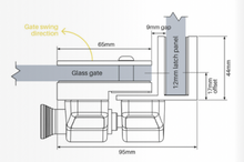 Load image into Gallery viewer, Glass to Glass Internal 90 Degree Corner Latch
