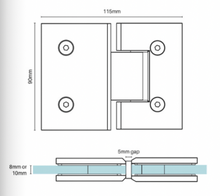 Load image into Gallery viewer, Glass to Glass Hinges 180 Degree
