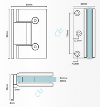 Load image into Gallery viewer, Wall to Glass Offset Hinge
